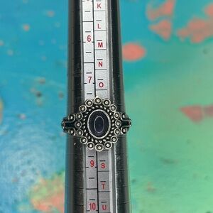 Ornate Sterling Silver Ring with Purple Gemstone Size 8